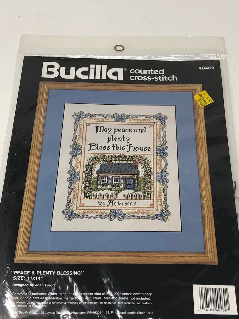 Bucilla Counted Cross-Stitch Peace & Plenty Blessing Craft Kit 1990