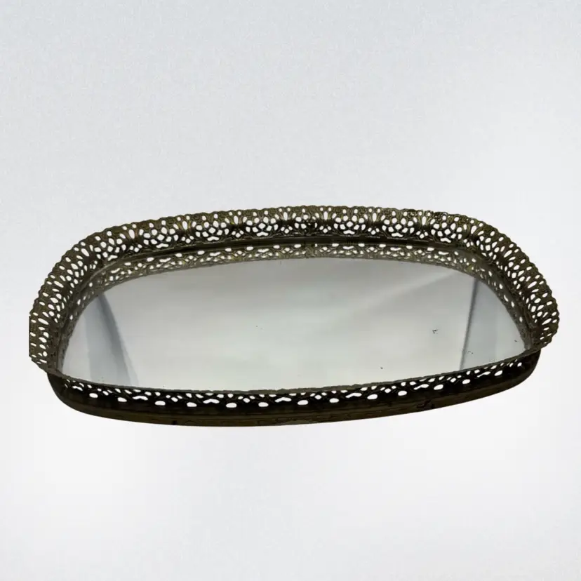 8x13” Oblong Mirror Tray Vanity, 8x13”