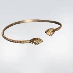 “Sterling” Two Headed Open Mouth Snake Bangle Size Can Be Adjusted