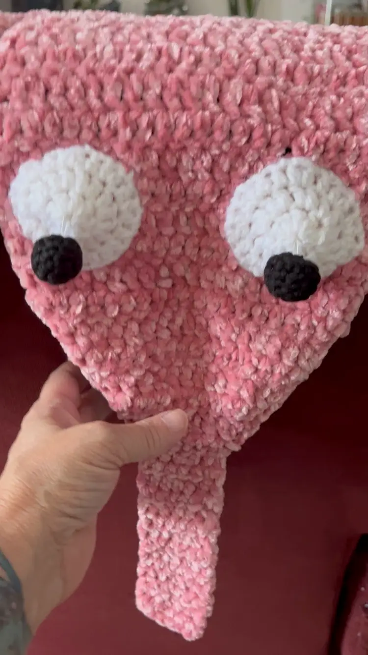 Fuzzy Worm Scarf With Googly Eyes Pink Velvet Made By Me