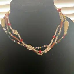 3 Strands Of Vintage Czech Glass Mardi Gras Beads