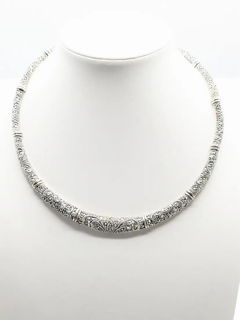 Premier Designs Intricate Silver Tone Choker Necklace
