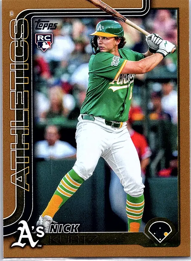 2025 Topps Update Nick Kurtz RC #US201 Gold Border Rookie #/2025 Athletics ROY
