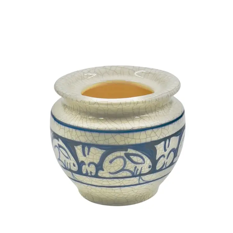 Open Sugar Bowl Rabbit Motif Potting Shed by Dedham Pottery