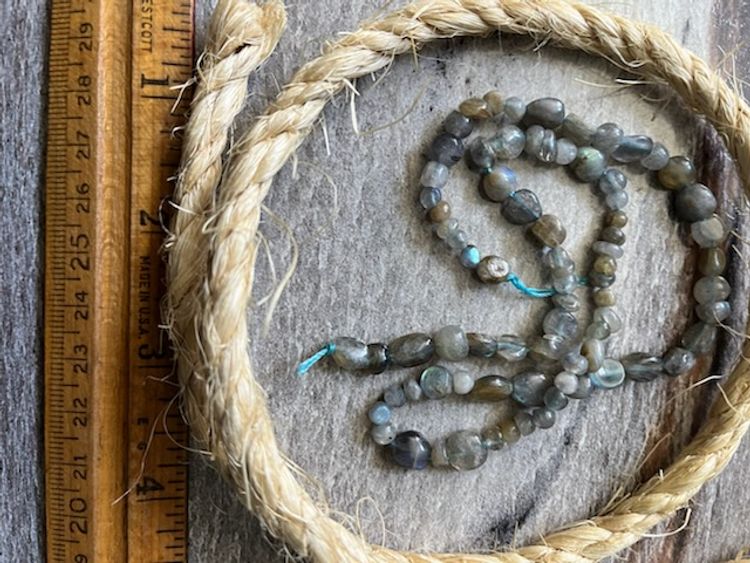 Labradorite Oval Strung Beads 13" string         #51
