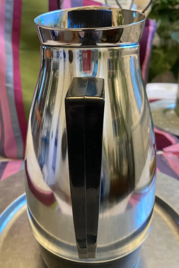 RIVIERA Insulated Chrome Pitcher: MCM Coffee Carafe, New Old Stock