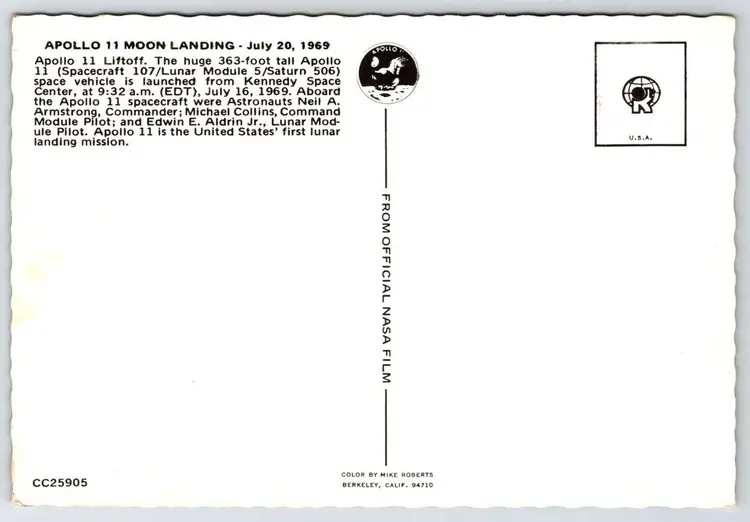 Postcard Apollo 11 Launch Kennedy Space Center Florida Apollo Moon Landing
Astronomy