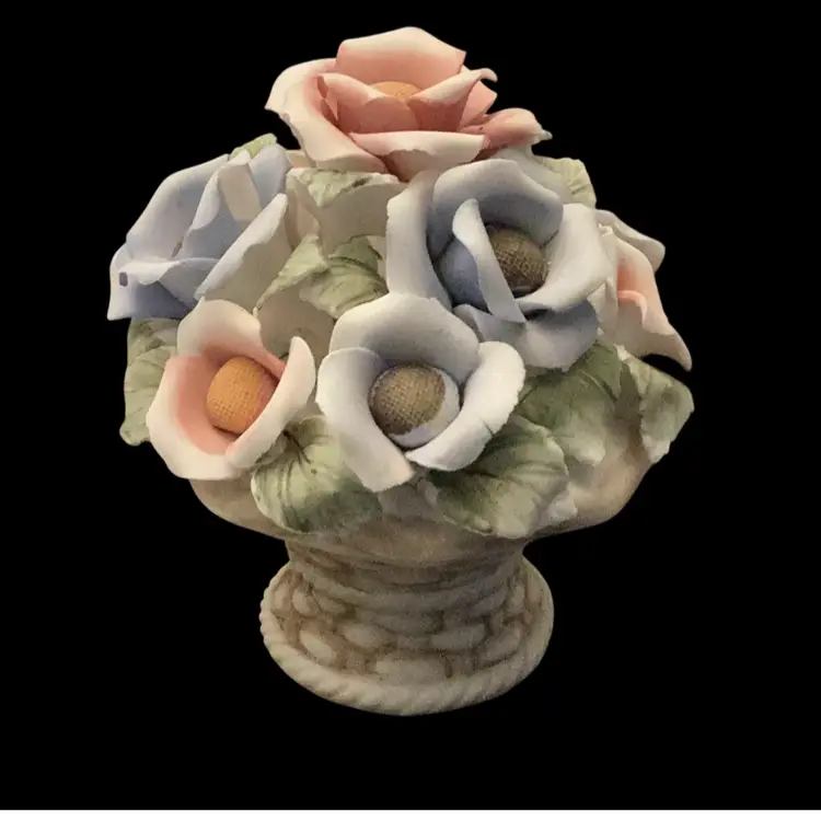 Capodimonte Porcelain Flowers With Leaves