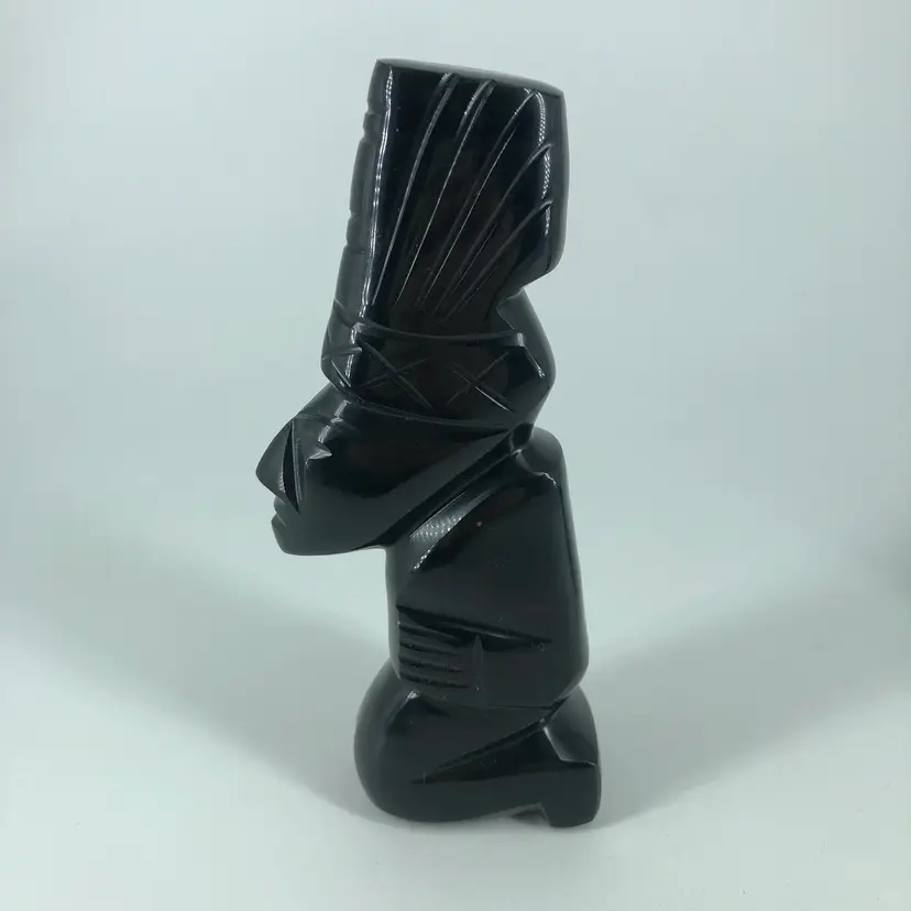 Aztec Mayan Obsidian Tribal Statue