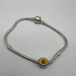 Life Is Good Charm Bracelet Silver Tone Snake Chain Positive Quote Minimalist 8”