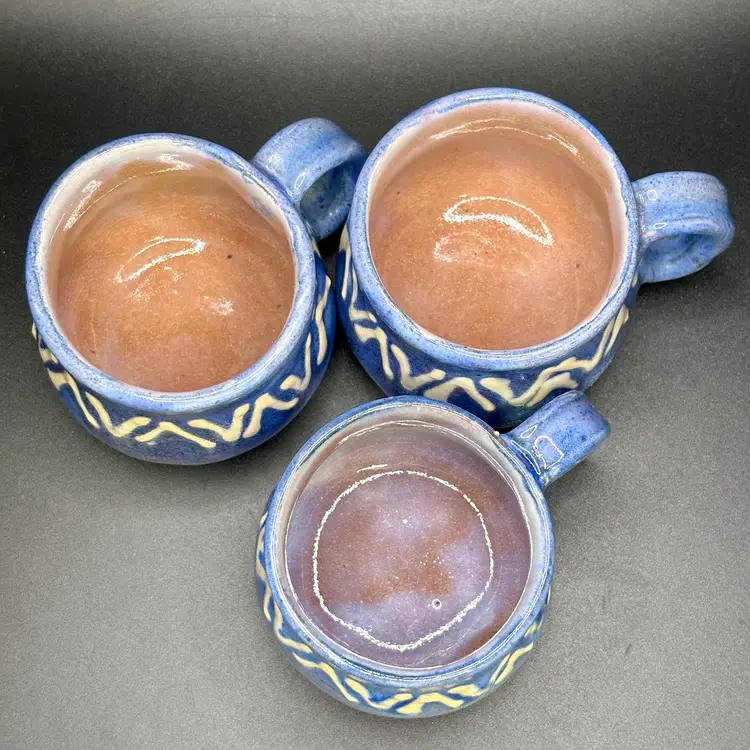 Earthworks Barbados Pottery Redware Cups Mugs Set of 3