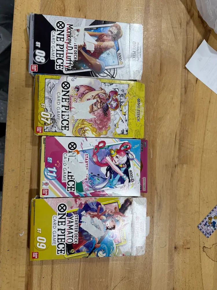 Lot Of 4x One Piece Starter Decks (box Damage)