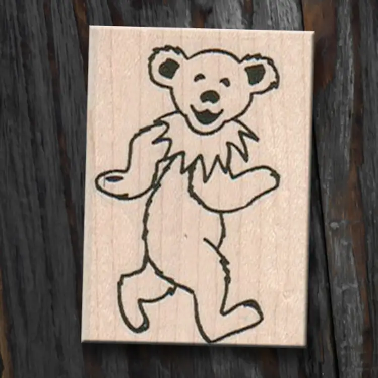 Grateful Dead Walking Bear Rubber Stamp - Dead Head