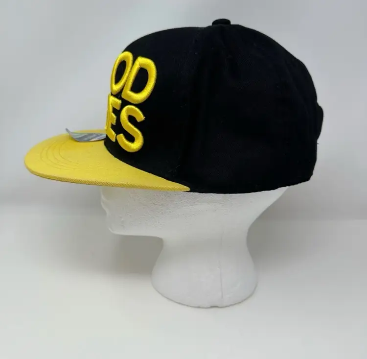 Vintage Good Vibes Snapback Trucker Hat Yellow Black - Carbon Elements 
- New hat, Never Worn