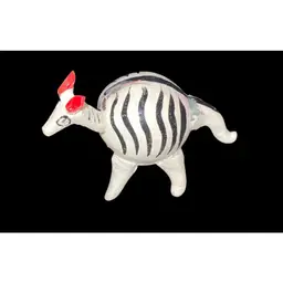 #01- Vintage Loose Neck Bobble Head Zebra From Mexico Holder As Pictured