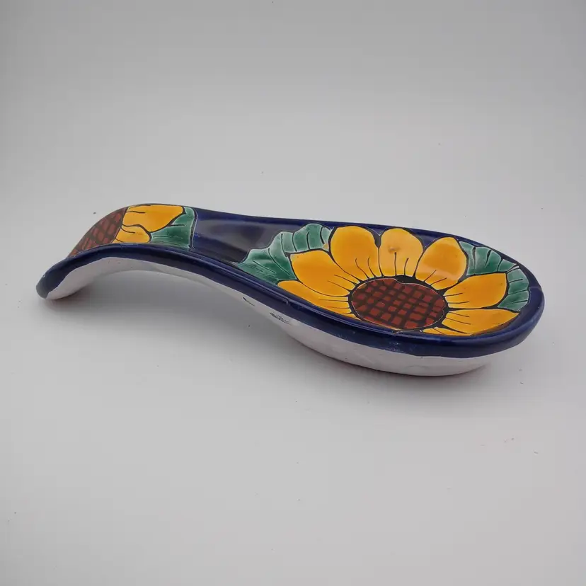 Talavera sunflower spoon rest