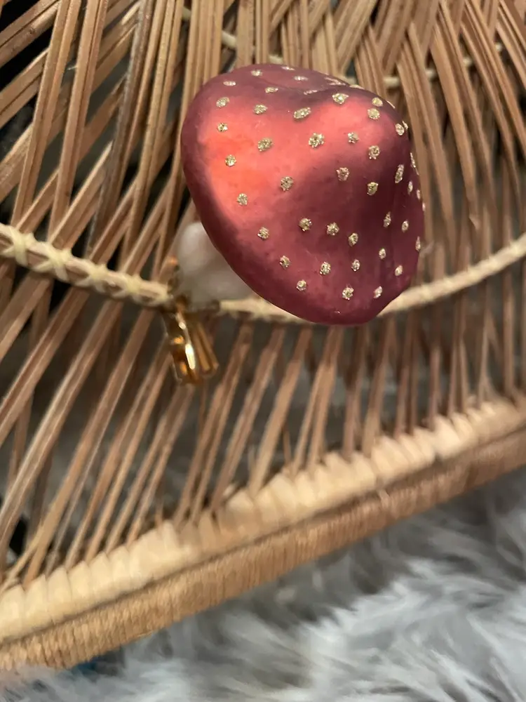 Blown Glass Mushroom Clip