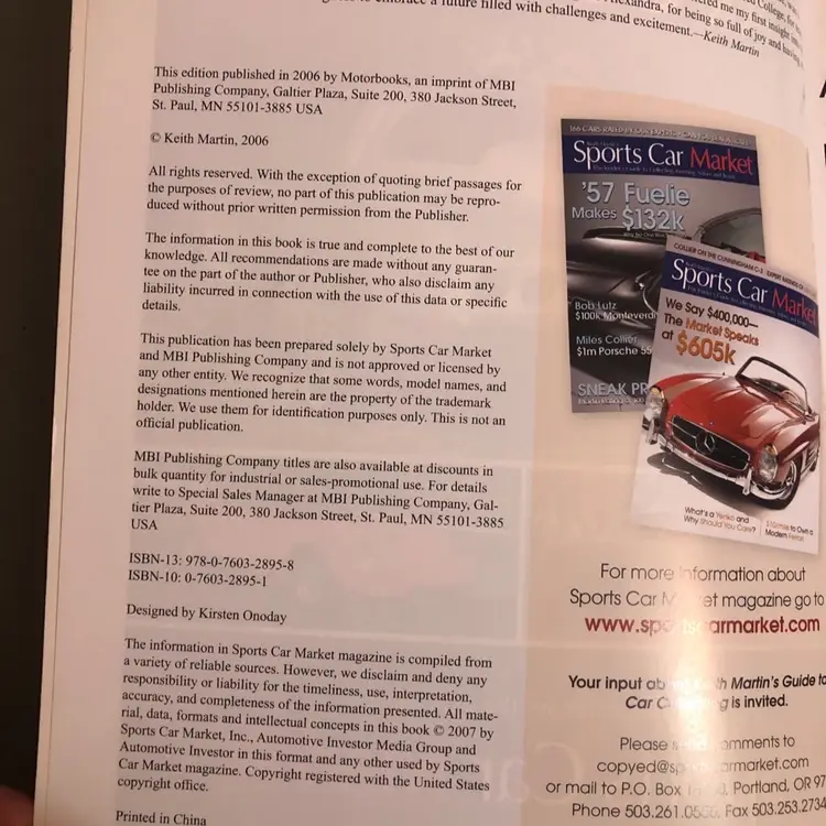 Car Collecting Keith Martin's Guide 1st Edition