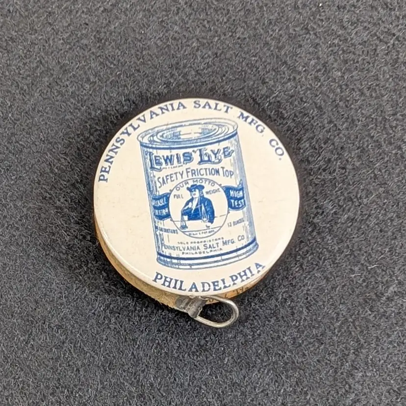 Antique Lewis' Lye Celluloid Tape Measure Philadelphia PA Salt Mfg. Co. 1917