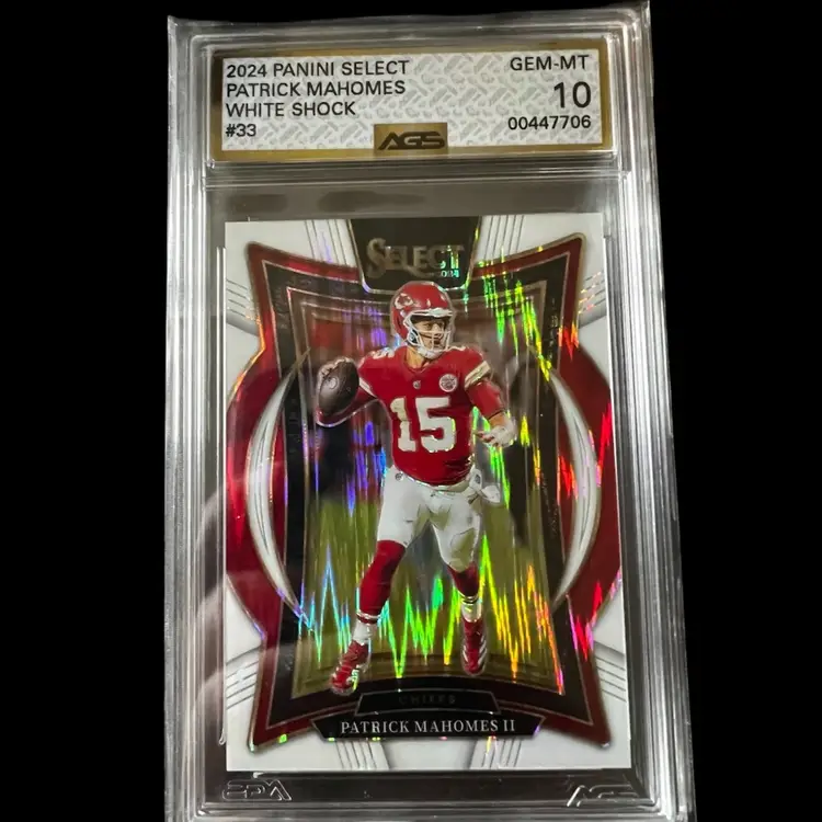 Patrick Mahomes 2024 Panini Select White Shock 141/199 AGS 10