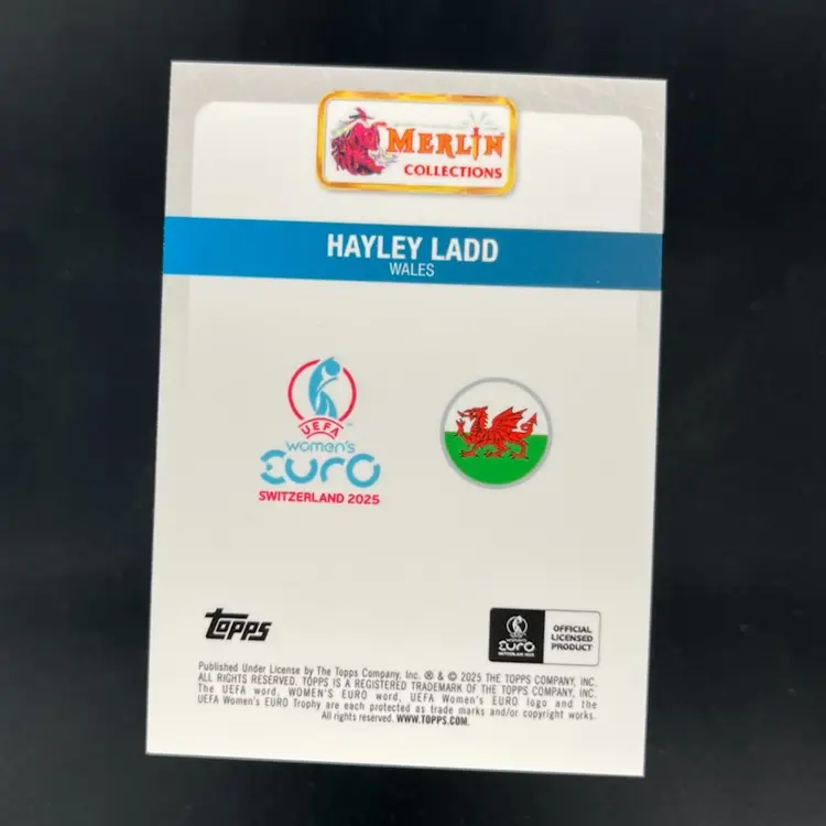 Hayley Ladd 2025 Topps Merlin WEURO Blue /99 Soccer Card