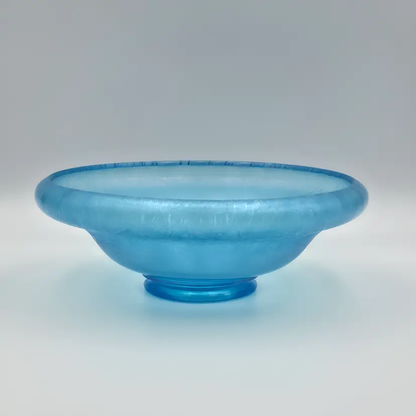 1920's Fenton Celeste Blue Stretch Glass Bowl