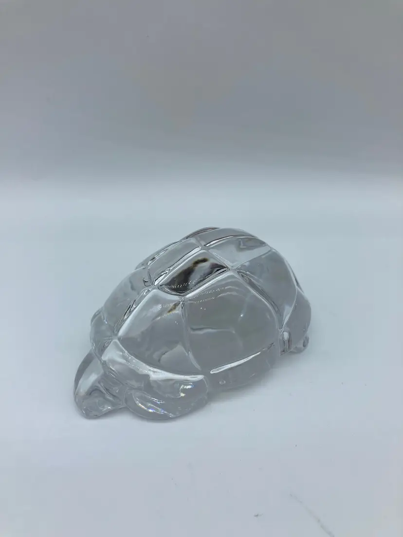 Vintage Atlantis Hand Made Full Lead Crystal Turtle Paperweight