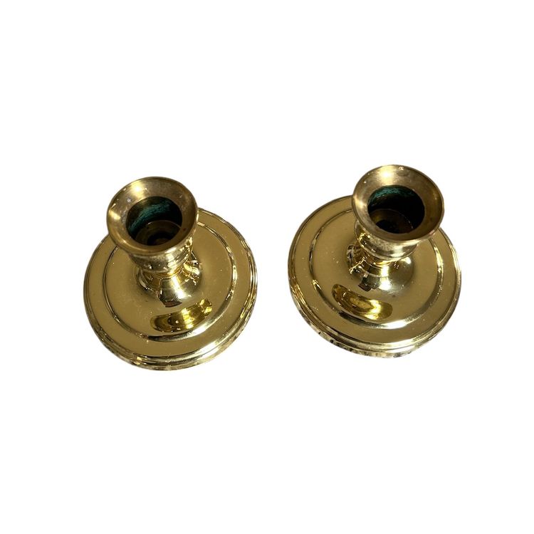 Vintage Gold Tone Brass Baldwin America Candlestick Holders