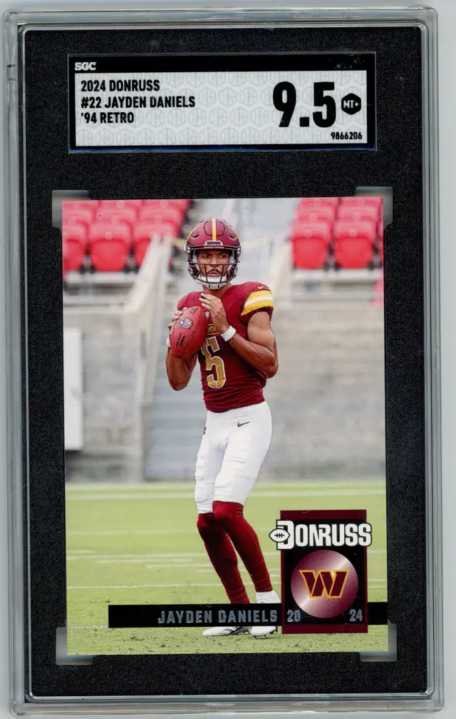 2024 Donruss JAYDEN DANIELS RC Rookie '94 Retro #22 COMMANDERS SGC 9.5 MT+