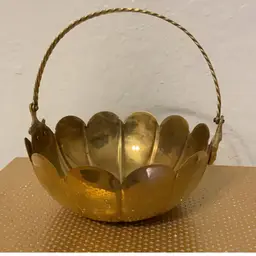 Brass Lotus Basket