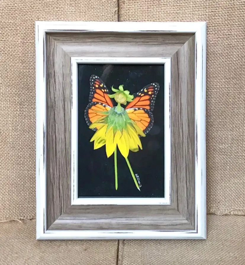 Signed Lori R Davis Original Floral Art Sophie Sue Monarch Fairy Digital Image