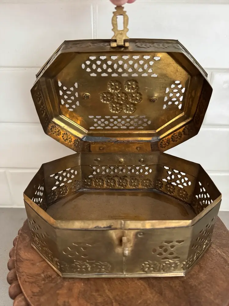 Vintage Brass Cricket Box