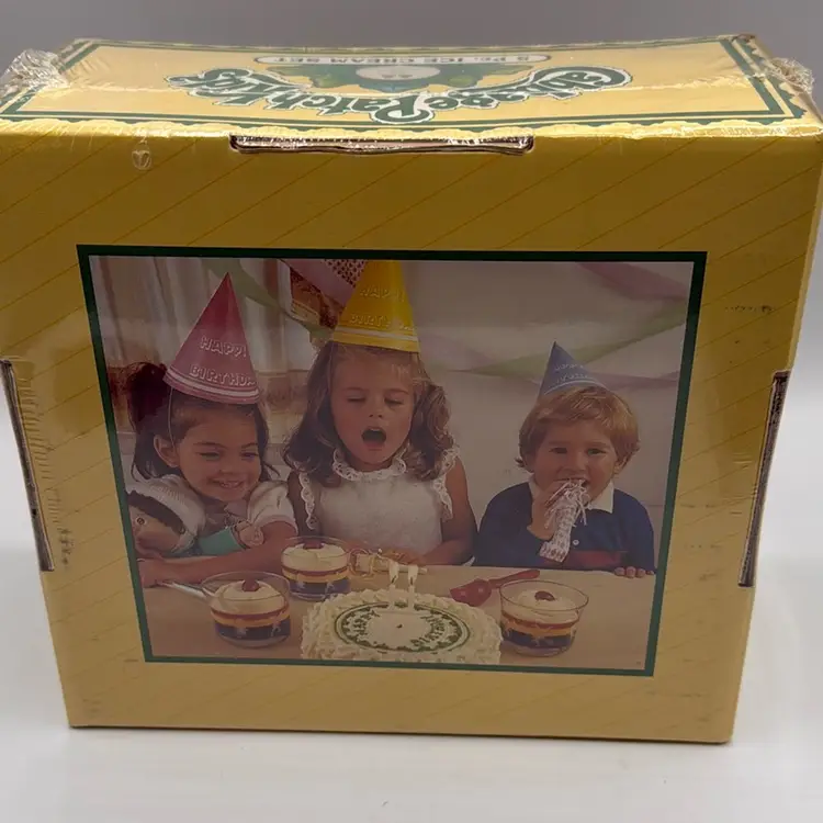 Cabbage Patch Kids 5 Pc Ice Cream Set Glass Cups With Scooper NIB