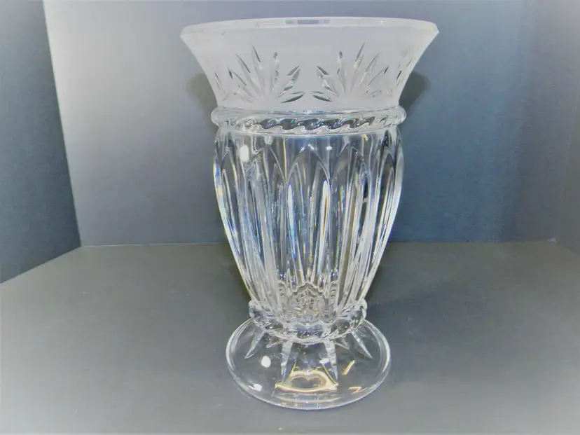 Hurricane Vase with frosted brim & Candle Holder