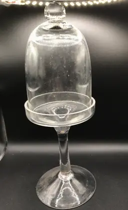 Clear Cloche Glass Dome on Stand for Keepsakes Small Decor Antique Collectibles