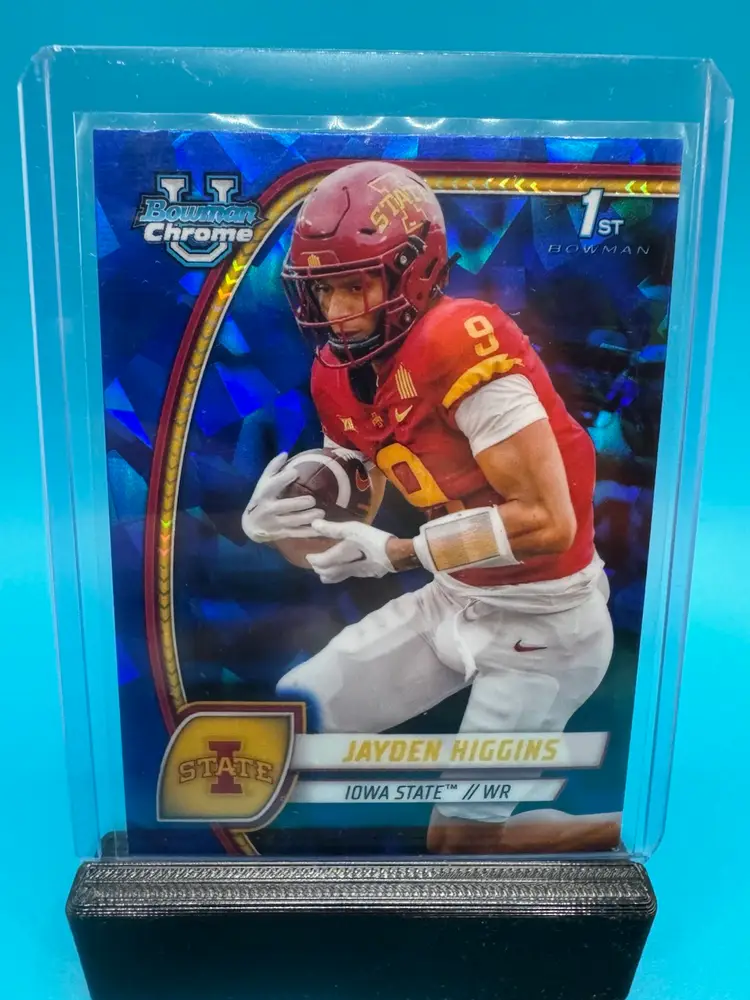 Jayden Higgins 1st Bowman Chrome U Sapphire Houston Texans