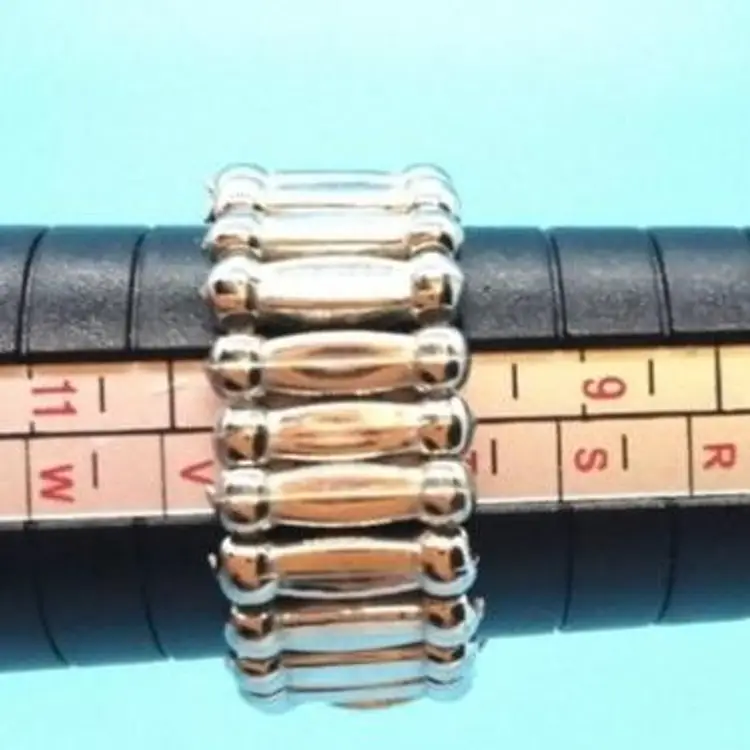 Vintage Marcasite Silver-Tone Stretch Rings, Two Styles, Choice