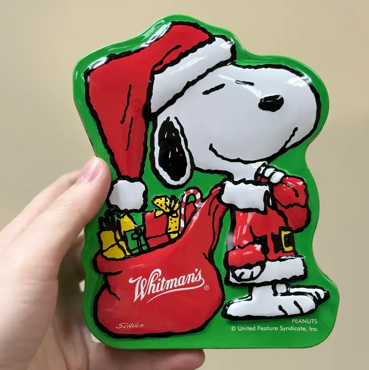 Santa Snoopy Whitman’s Tin Container
