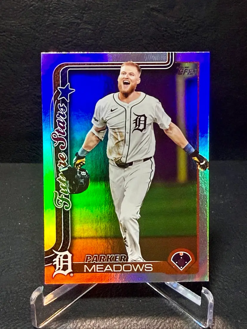 Parker Meadows 2025 Topps Series 2 #576 Rainbow Foil Parallel Detroit Tigers