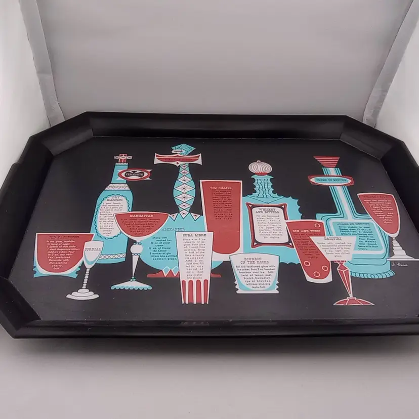 MCM cocktail serving tray, Waverly