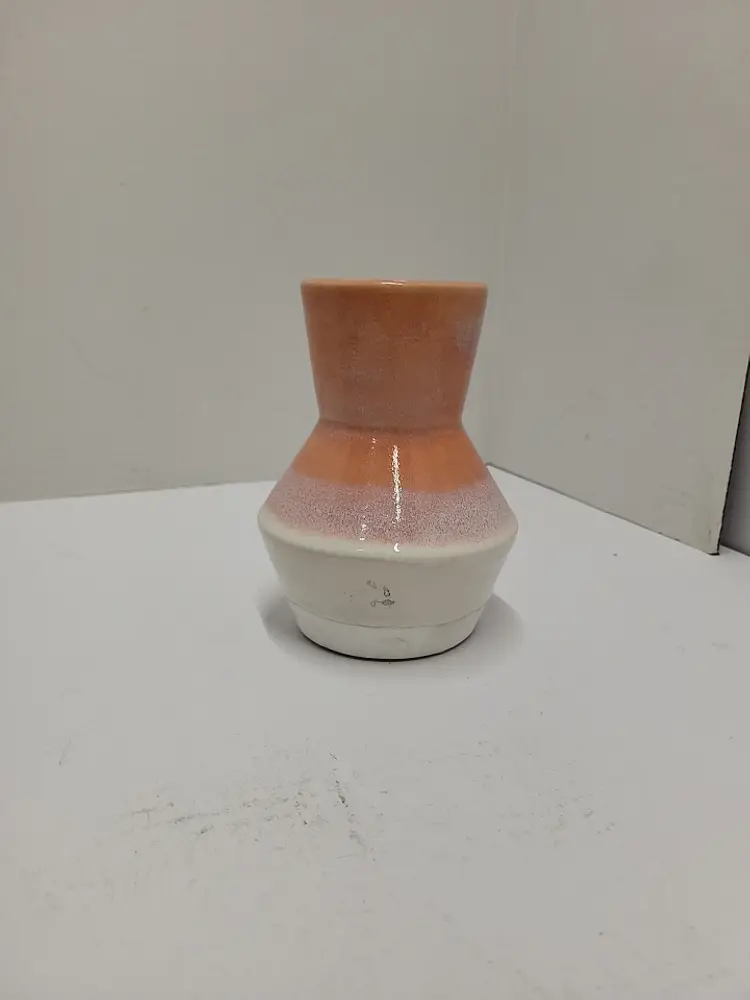 Project 62 Reactive Pottery Vase Orange Pink White Boho Cottage Core Summer