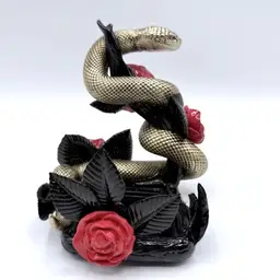 Bath & Body Works Halloween Snake & Roses Soap Holder Floral Gold Black *READ