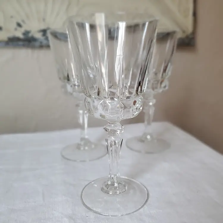 Set of 6 Cristal D'Arques Durand Chantelle Stemware Crystal Wine Glass