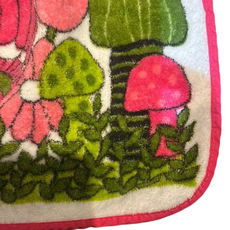 Vintage Mushroom Towel Apron Pink Green And Butterfly Bless My Heart ❤️💕