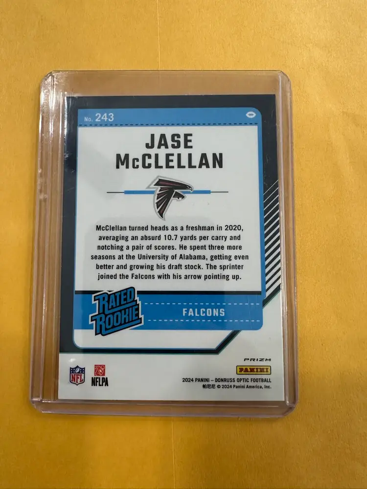 2024 Panini Donruss Optic Jase McClellan RC Rated Rookie Green Velocity #243