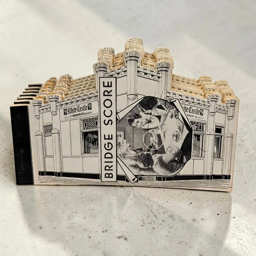 7 White Castle Bridge Score Tablet Booklets Hamburgers Unused 1930's Vintage