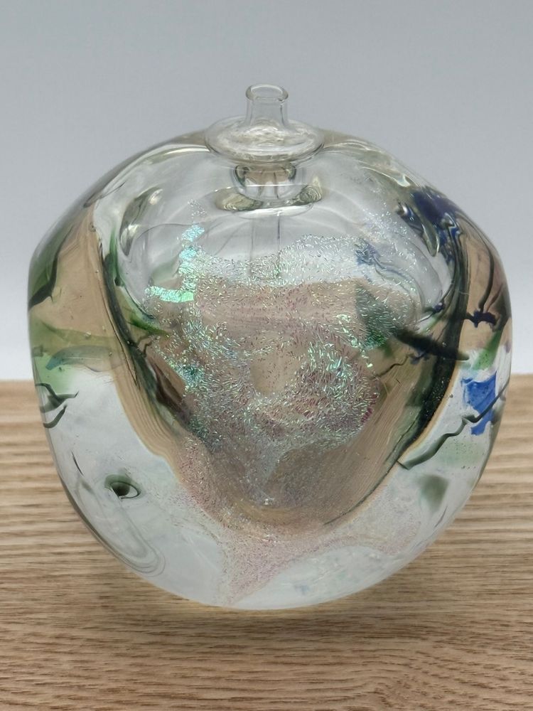 Glass Eye Studio Dichroic Abstracted Shaped Oil Burner Paperweight