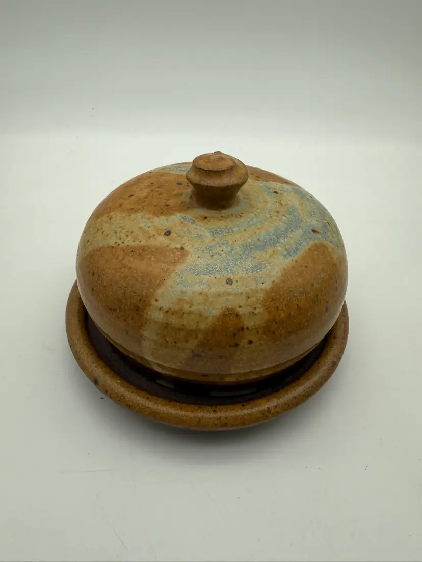 Studio Pottery Cheese/Butter Domed Lidded Pottery Dish