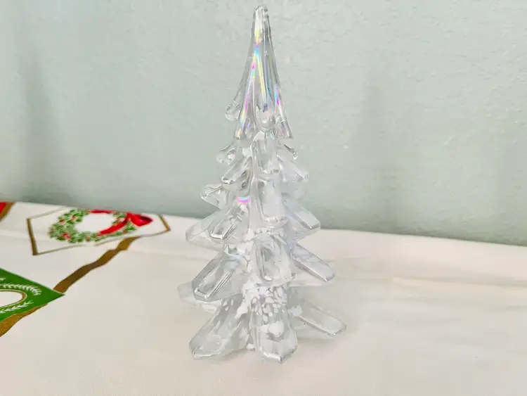 Vintage Iridescent Glass Christmas Tree 6”