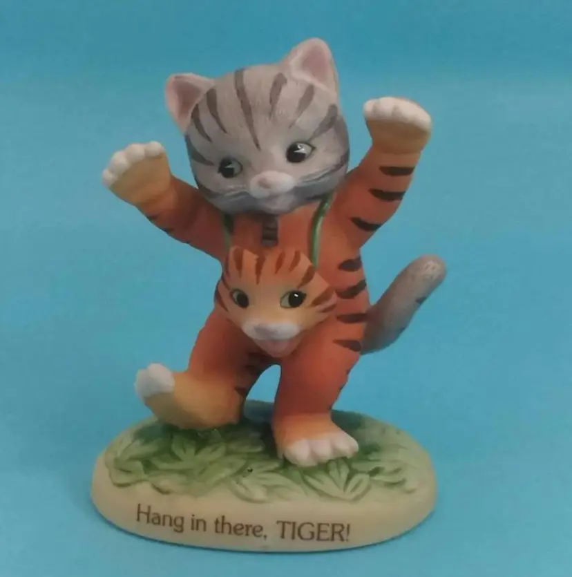 Hang in There, Tiger! Cat Figurine, By ENESCO 1988